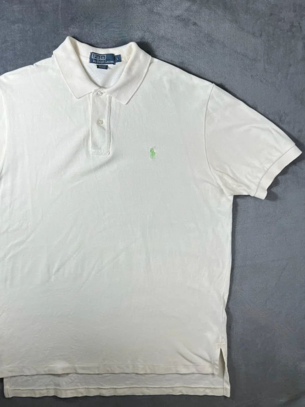 Polo Ralph Lauren Classic Fit Mesh Polo Mens L Clear Beige Short Sleeve
